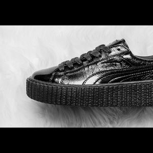 FENTY BLACK “CRACKED LEATHER” CREEPERS